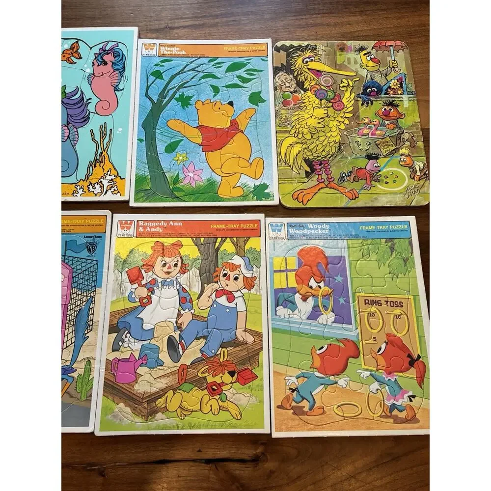 Vintage‎ Playskool & Whitman Lot of 12 Wooden Pizzles